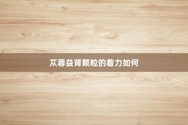 苁蓉益肾颗粒的着力如何